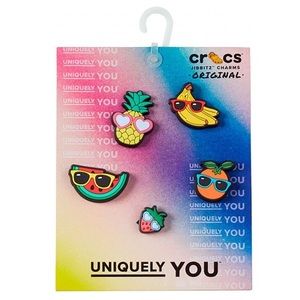 CROCS Cute Fruit Jibbitz Charms (5pcs), Multicolored